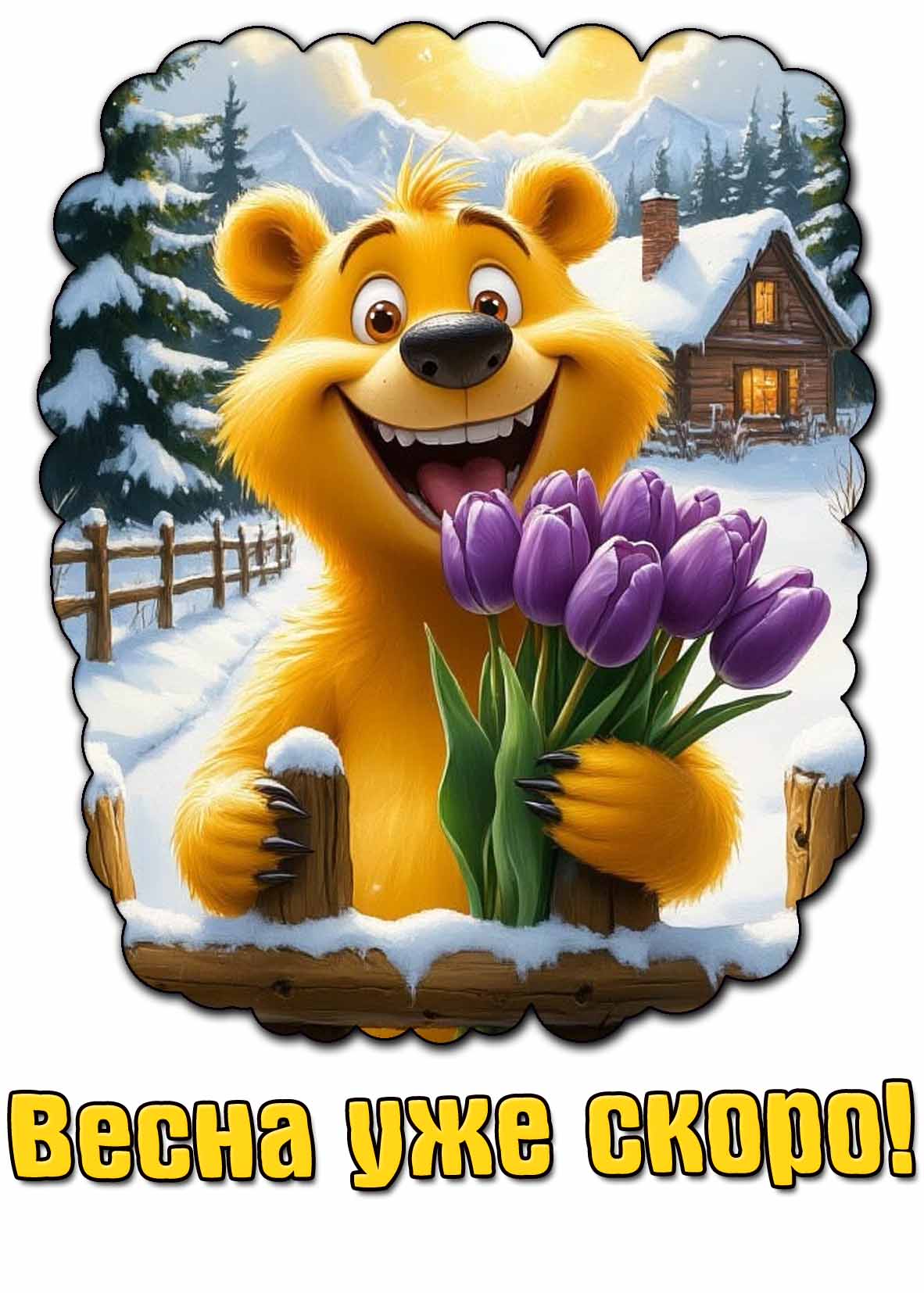 Мультяшная картинка "Весна уже скоро!"
