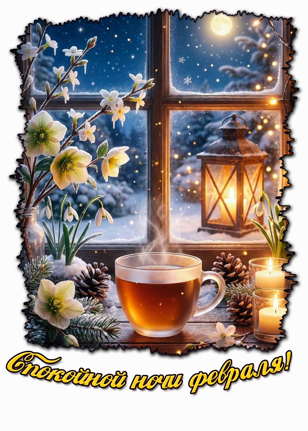 Открытка спокойной ночи февраля