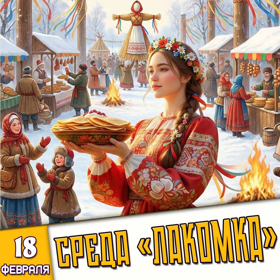 Открытка 18 февраля Среда «Лакомка»