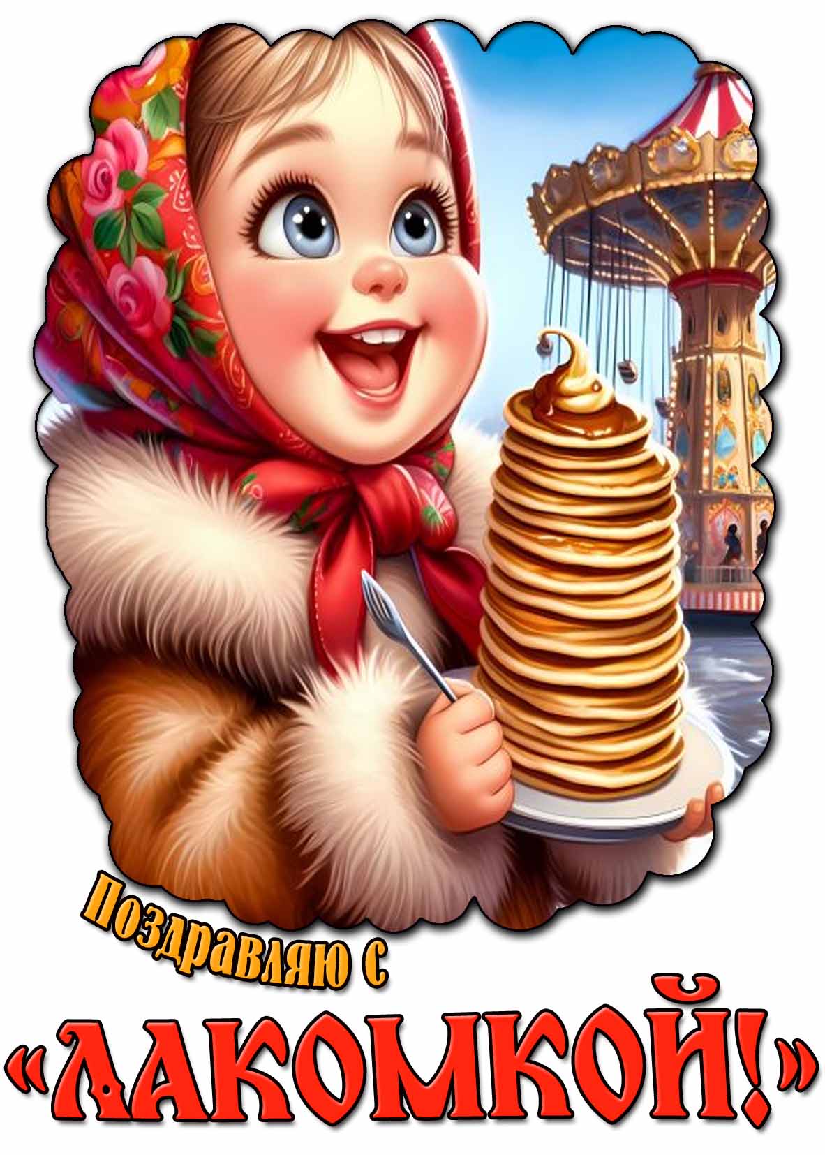 Поздравляю с «Лакомкой!» - детская открытка