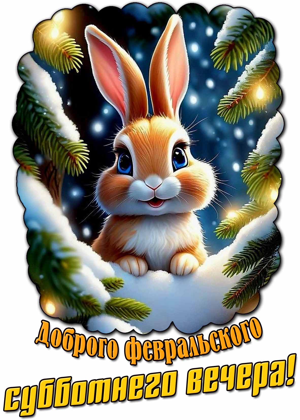 Картинка доброго февральского субботнего вечера