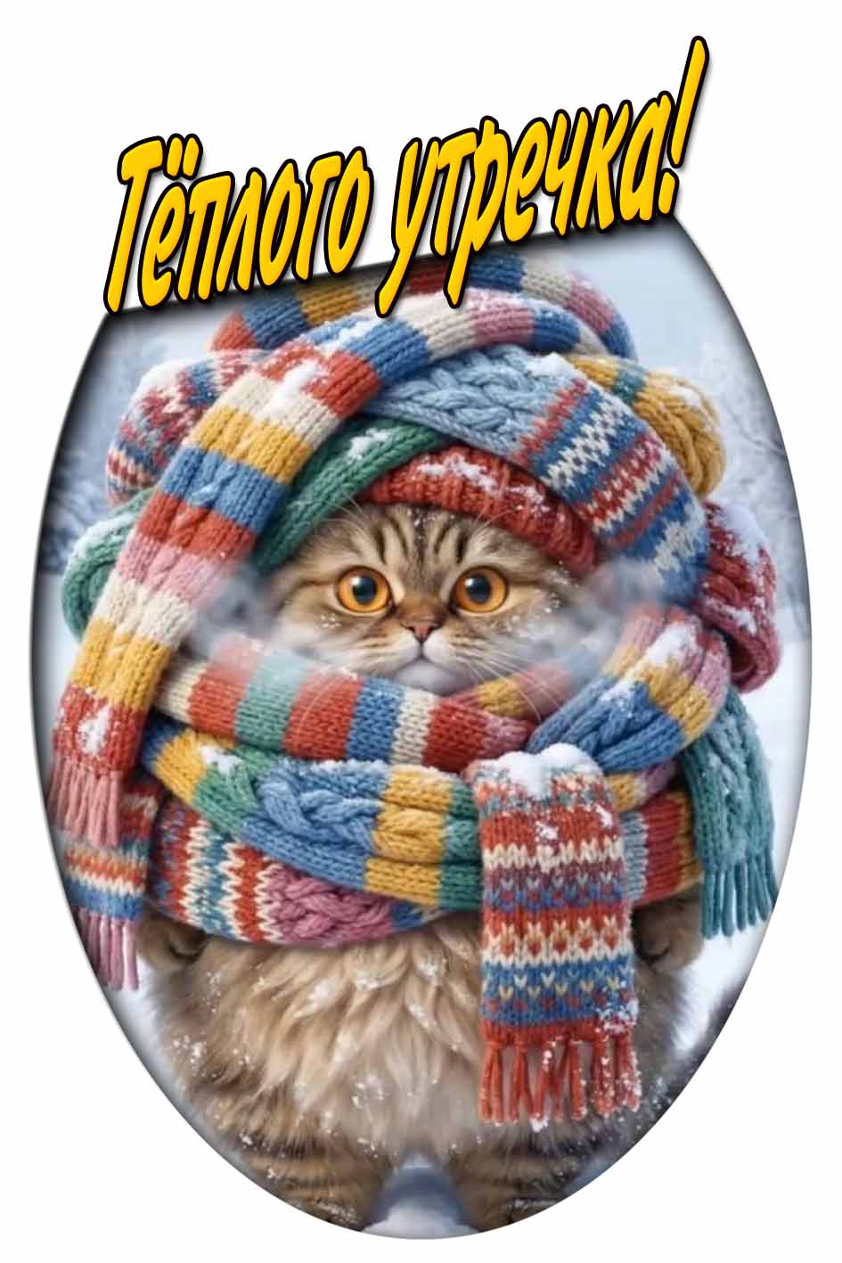 Тёплого утречка! - смешная открытка с котом