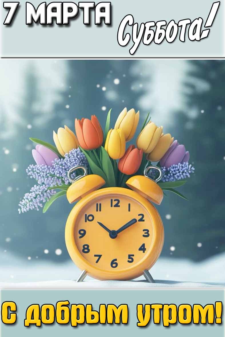 Открытка "7 марта суббота! С добрым утром!"