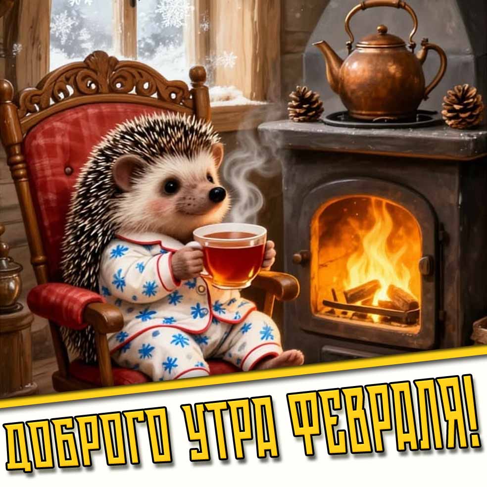 Прикольная открытка доброго утра февраля