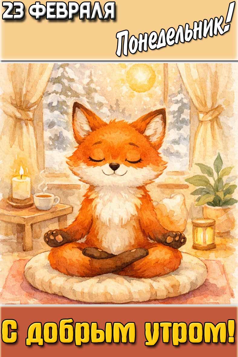Картинка "23 февраля понедельник! С добрым утром!"