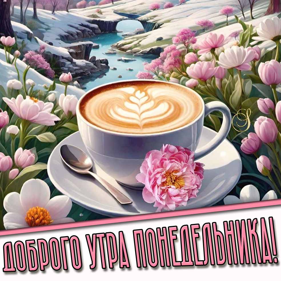 Доброго утра понедельника! - весенняя открытка