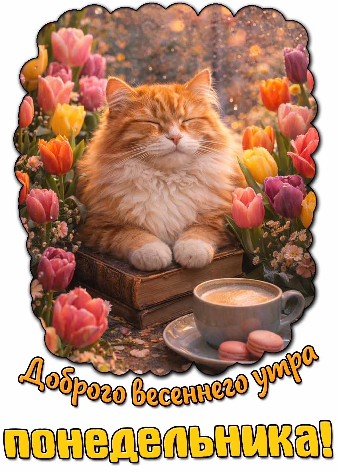 Открытка доброго весеннего утра понедельника