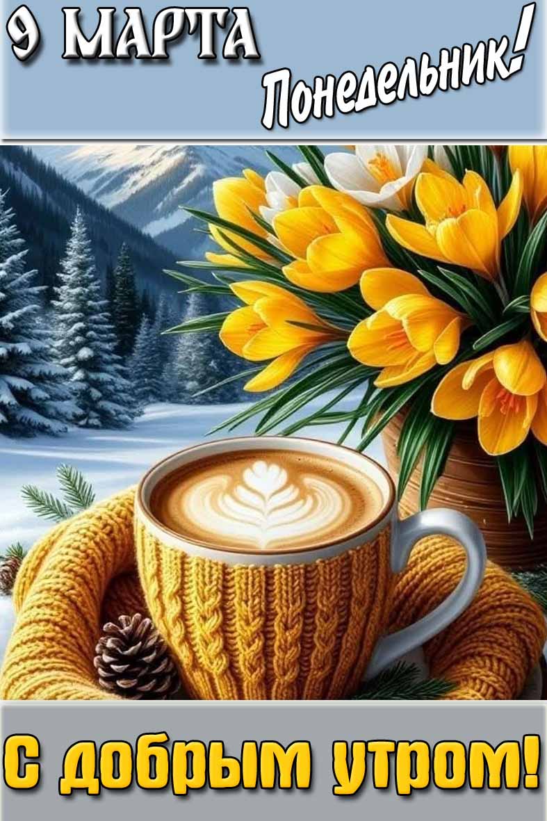 Картинка "9 марта понедельник! С добрым утром!"