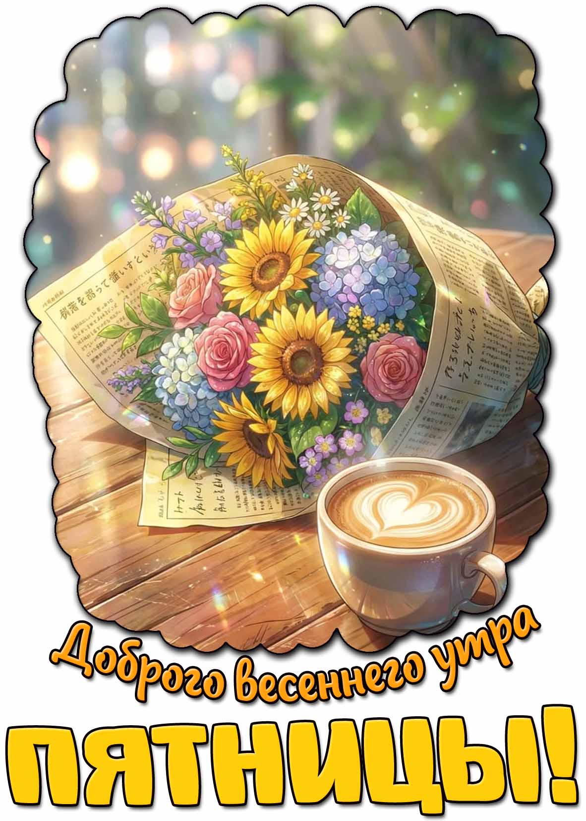 Открытка доброго весеннего утра пятницы