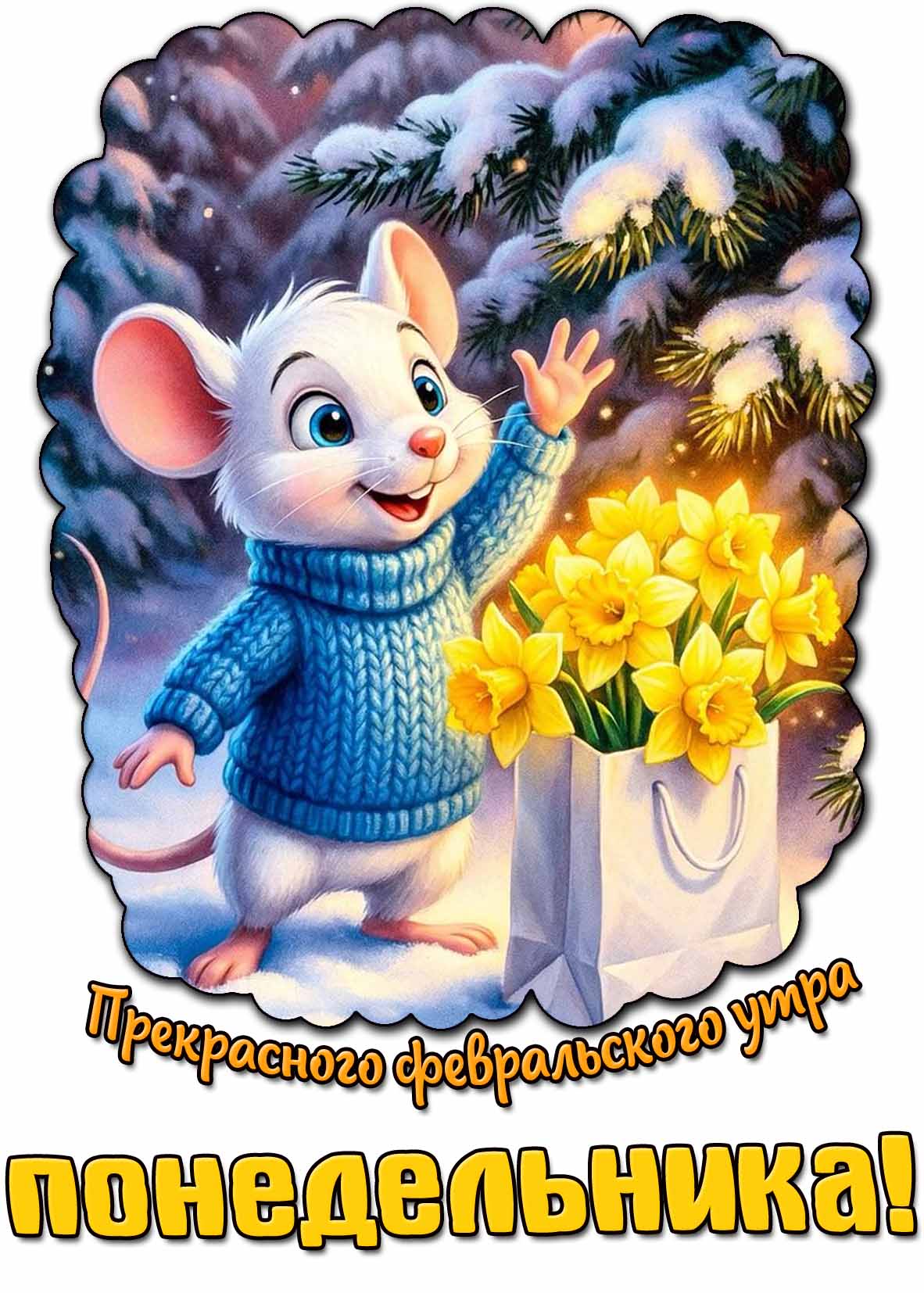 Картинка прекрасного февральского утра понедельника