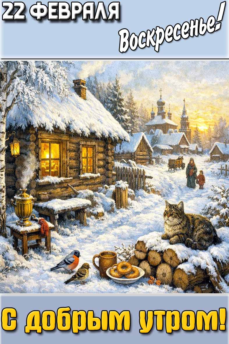 Картинка "22 февраля воскресенье! С добрым утром!"