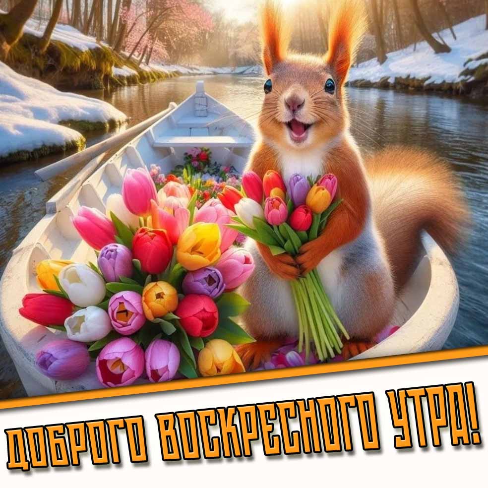 Весенняя открытка доброго воскресного утра