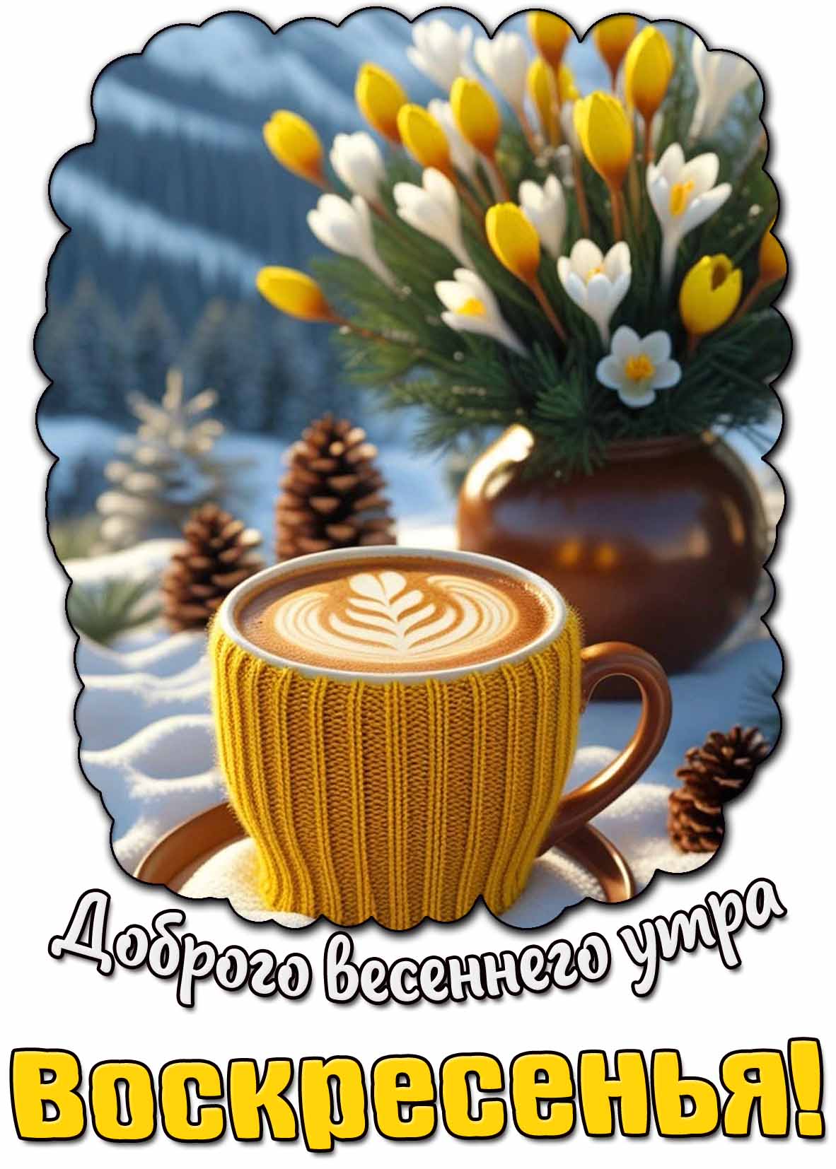 Открытка доброго весеннего утра воскресенья