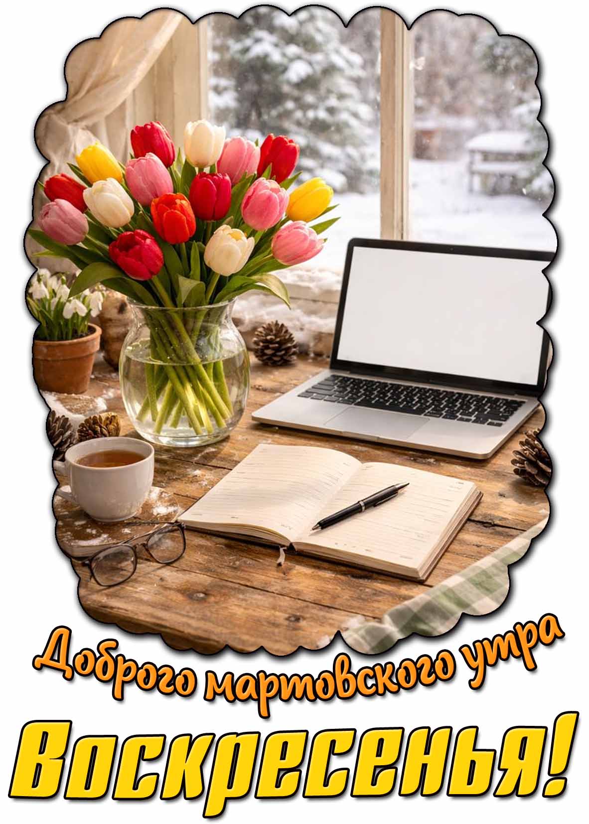 Открытка доброго мартовского утра воскресенья