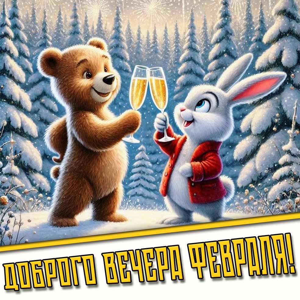 Прикольная картинка доброго вечера февраля