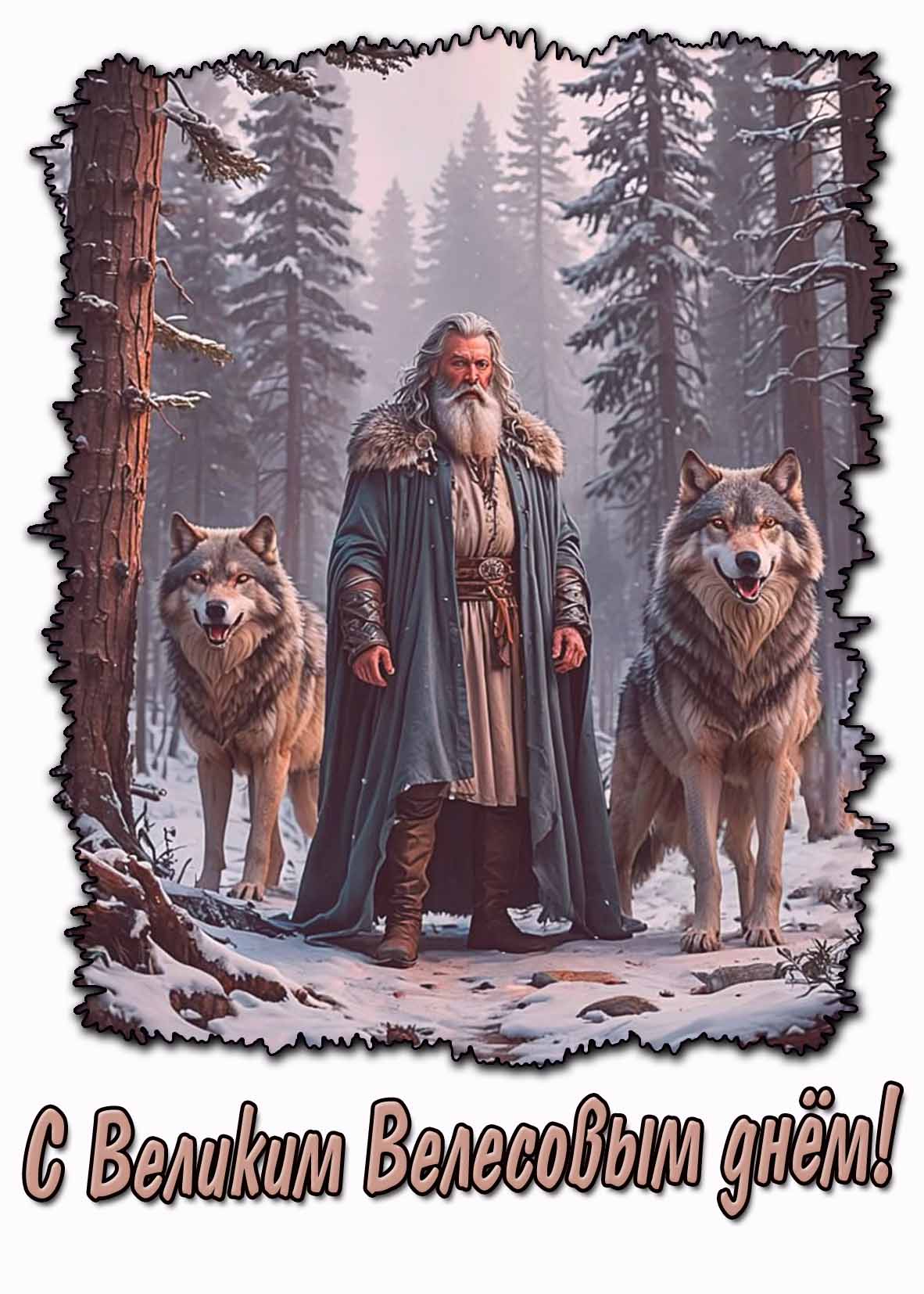 С Великим Велесовым днём! - зимняя картинка
