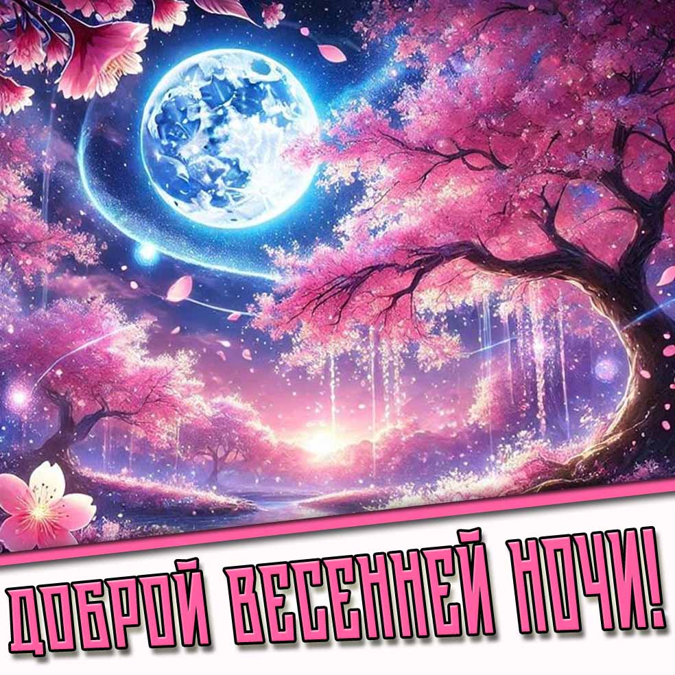Картинка доброй весенней ночи