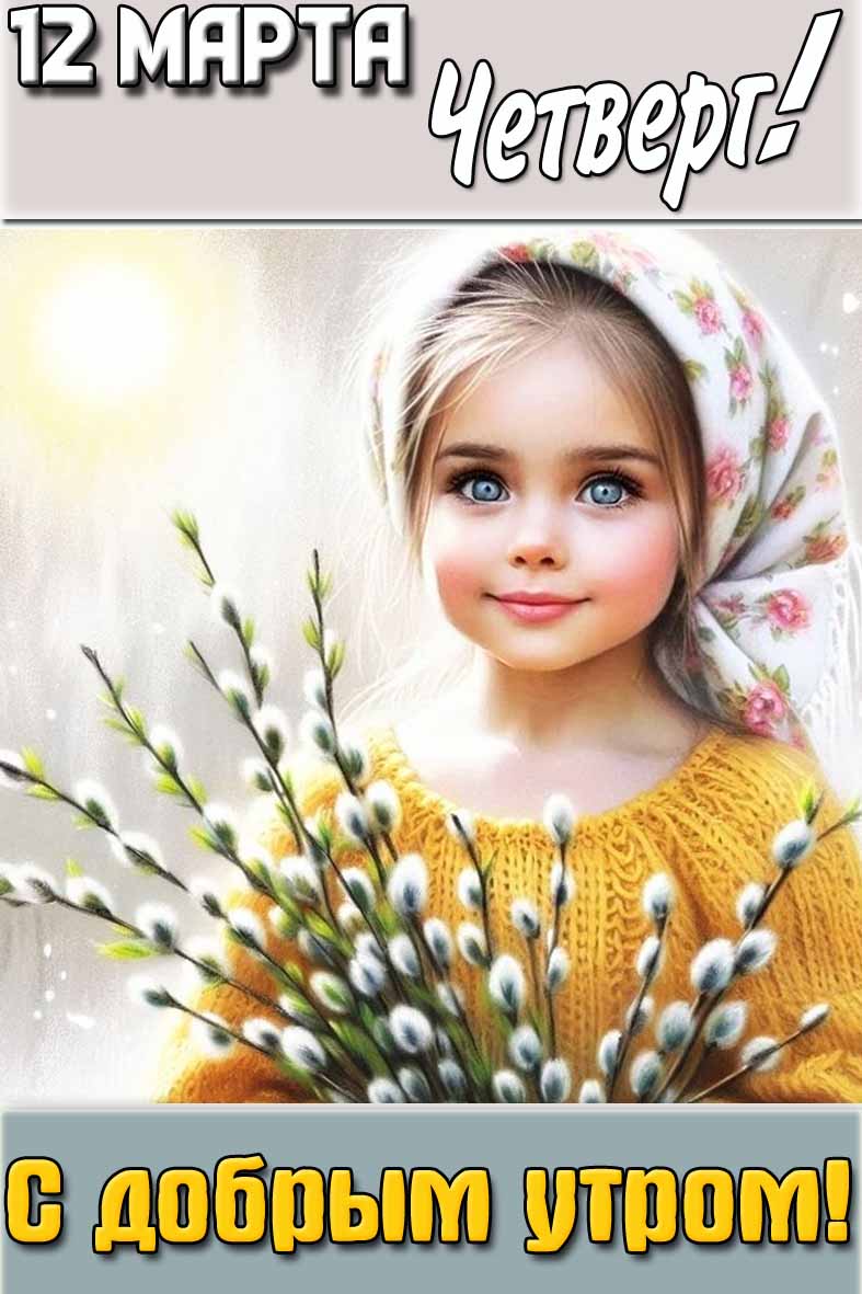 Открытка "12 марта четверг! С добрым утром!"