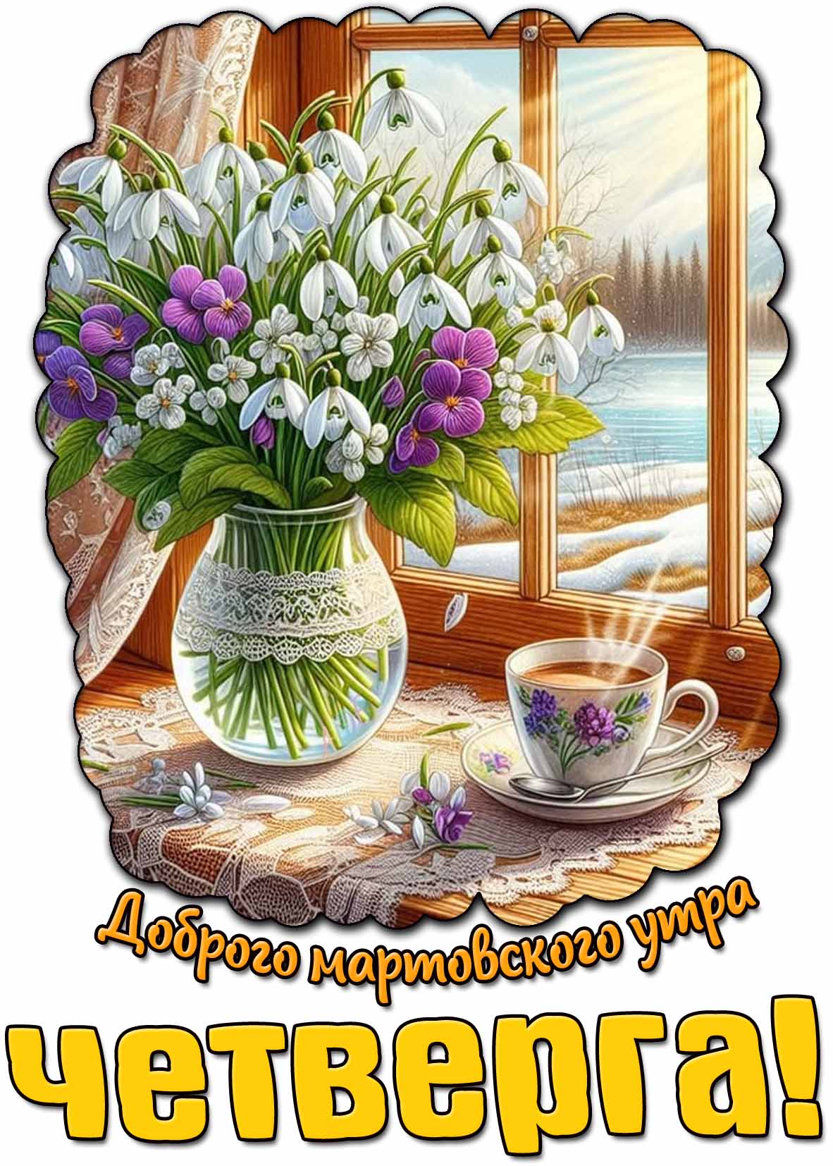 Открытка доброго мартовского утра четверга
