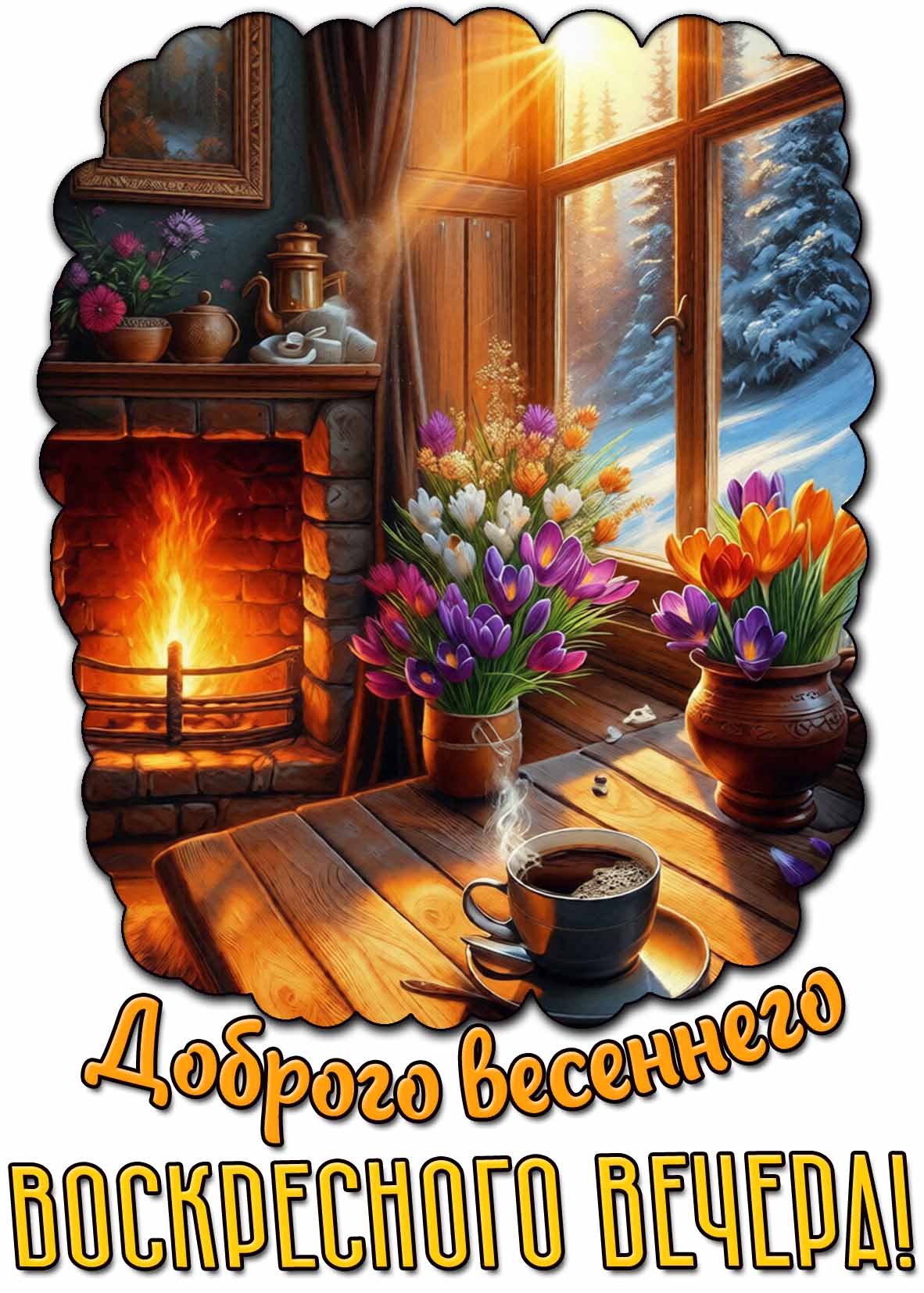 Картинка доброго весеннего воскресного вечера
