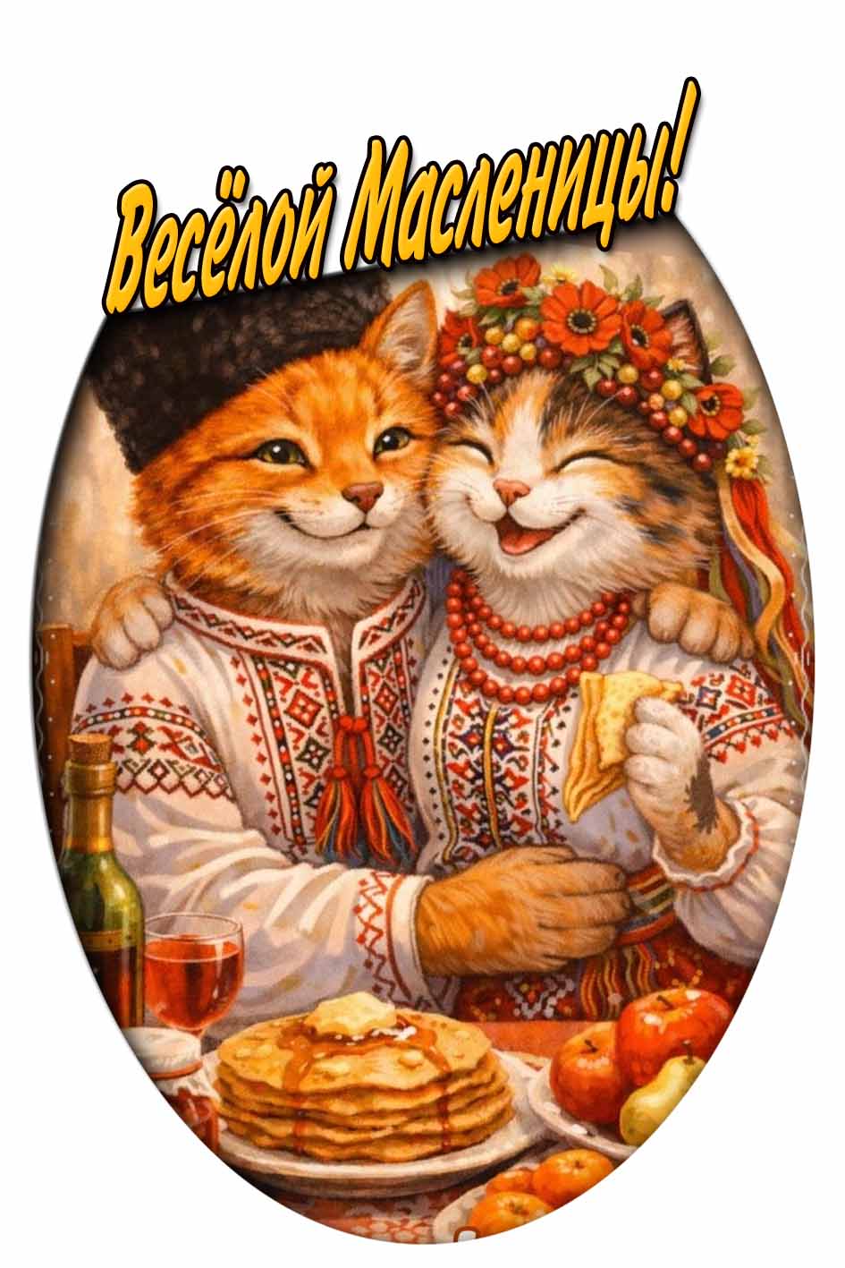 Открытка весёлой Масленицы