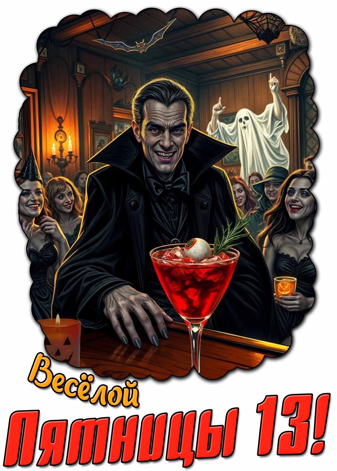 Весёлой пятницы 13! - открытка с вампиром