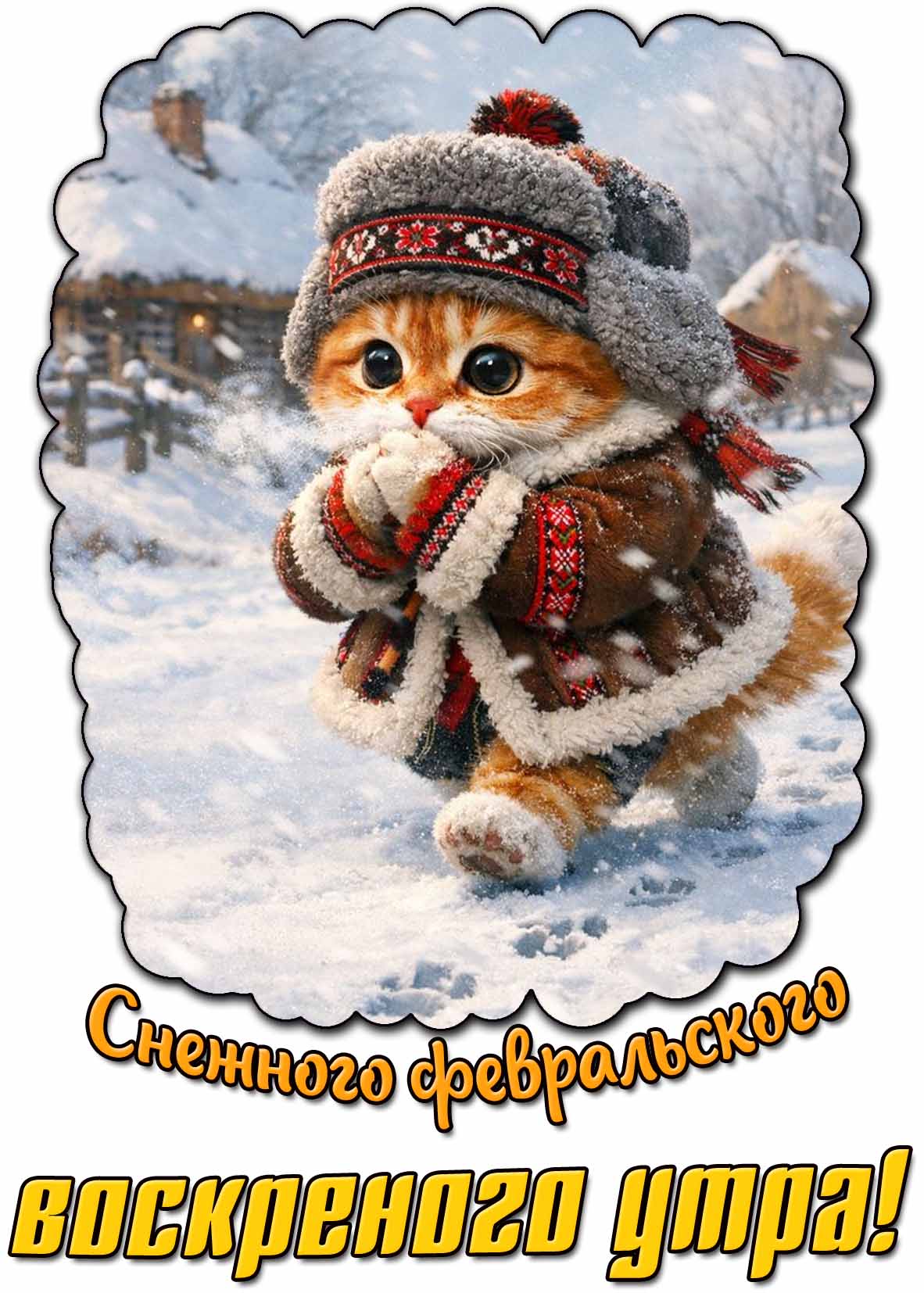 Картинка снежного февральского воскресного утра