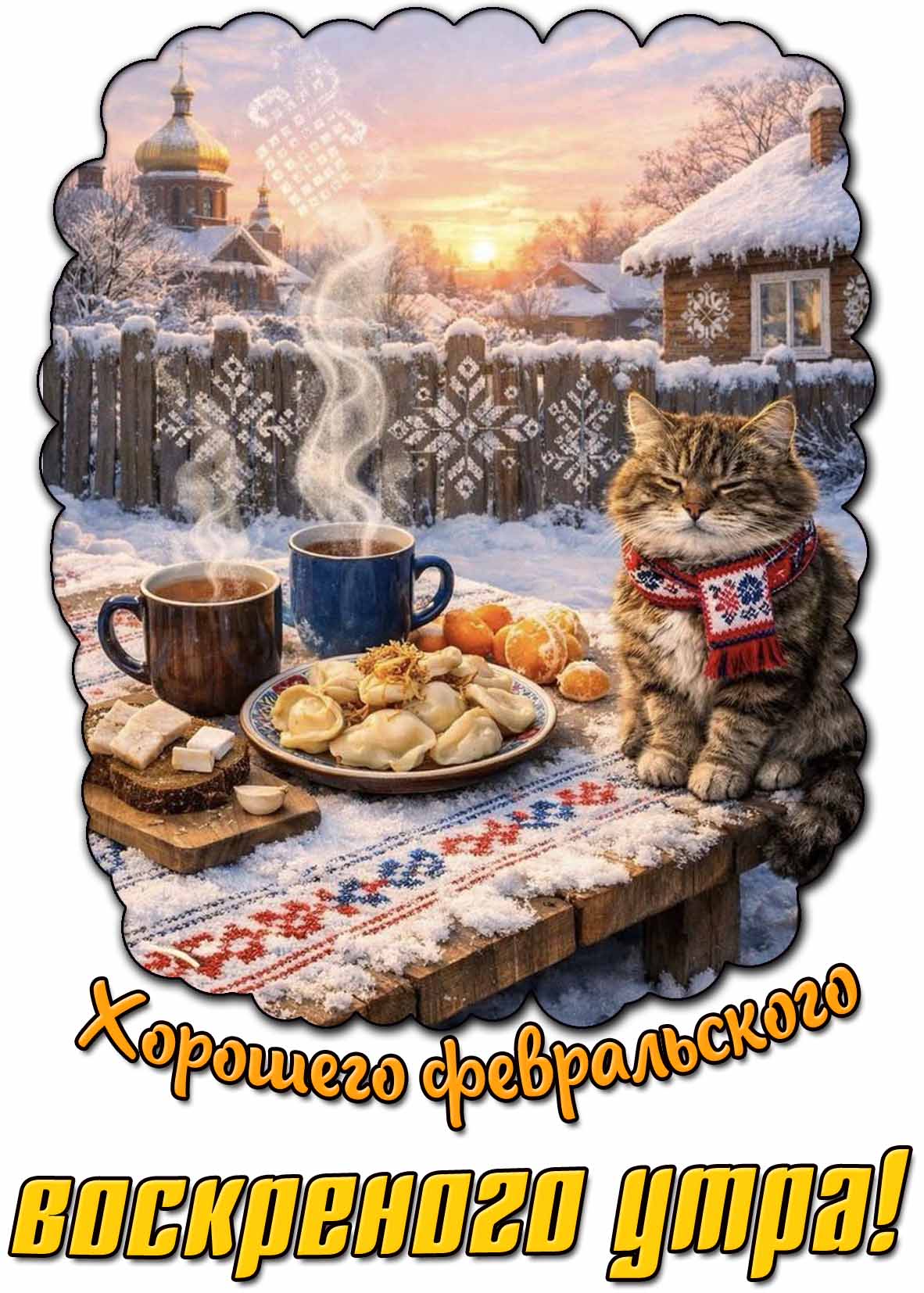 Открытка хорошего февральского воскресного утра