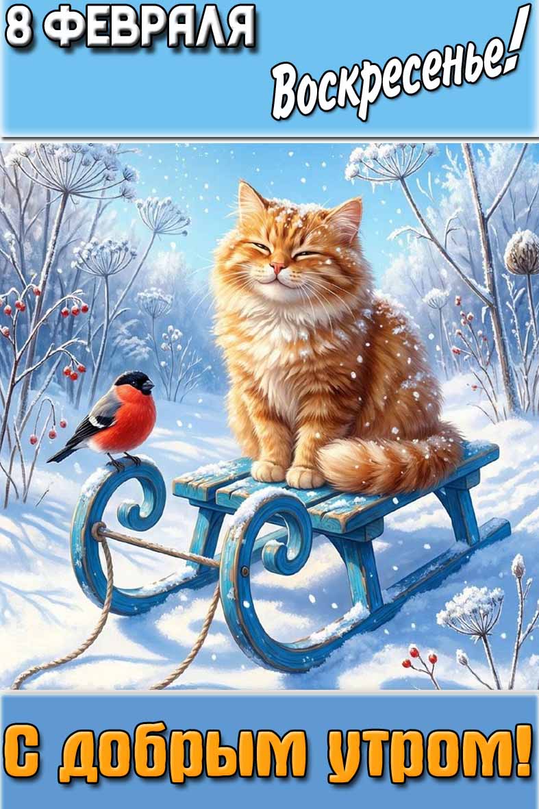 Картинка "8 февраля воскресенье! С добрым утром!"