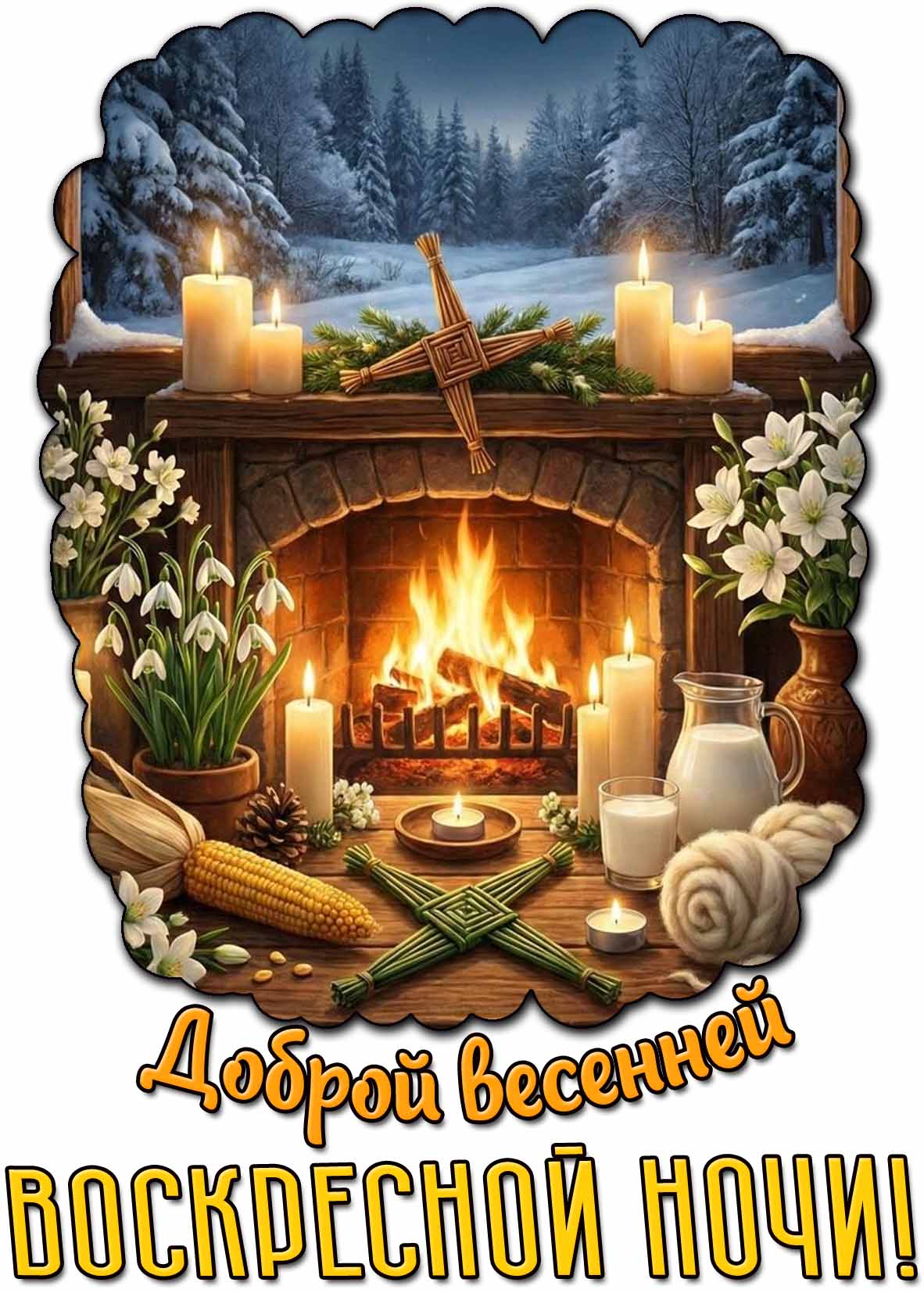 Картинка доброй весенней воскресной ночи