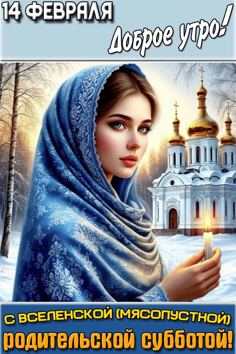 Картинка "14 февраля доброе утро! С Вселенской (Мясопустной) родительской субботой!"