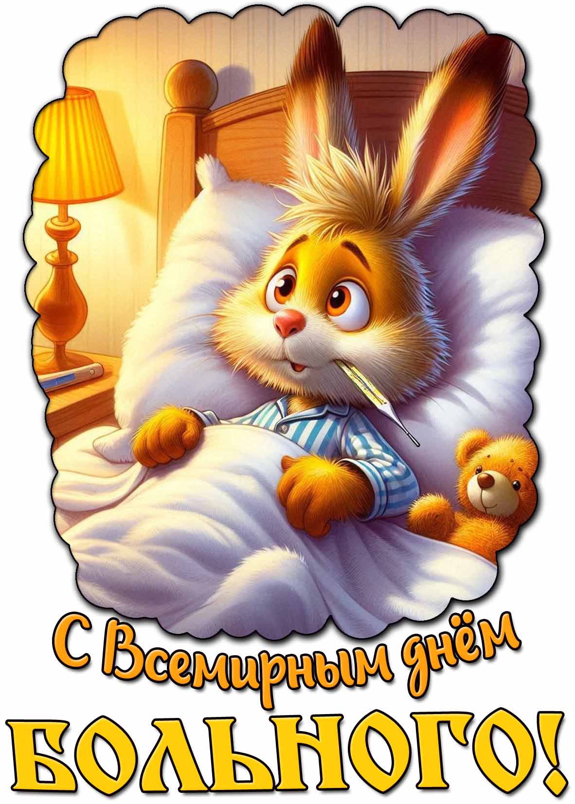 Мультяшная картинка с Всемирным днём больного