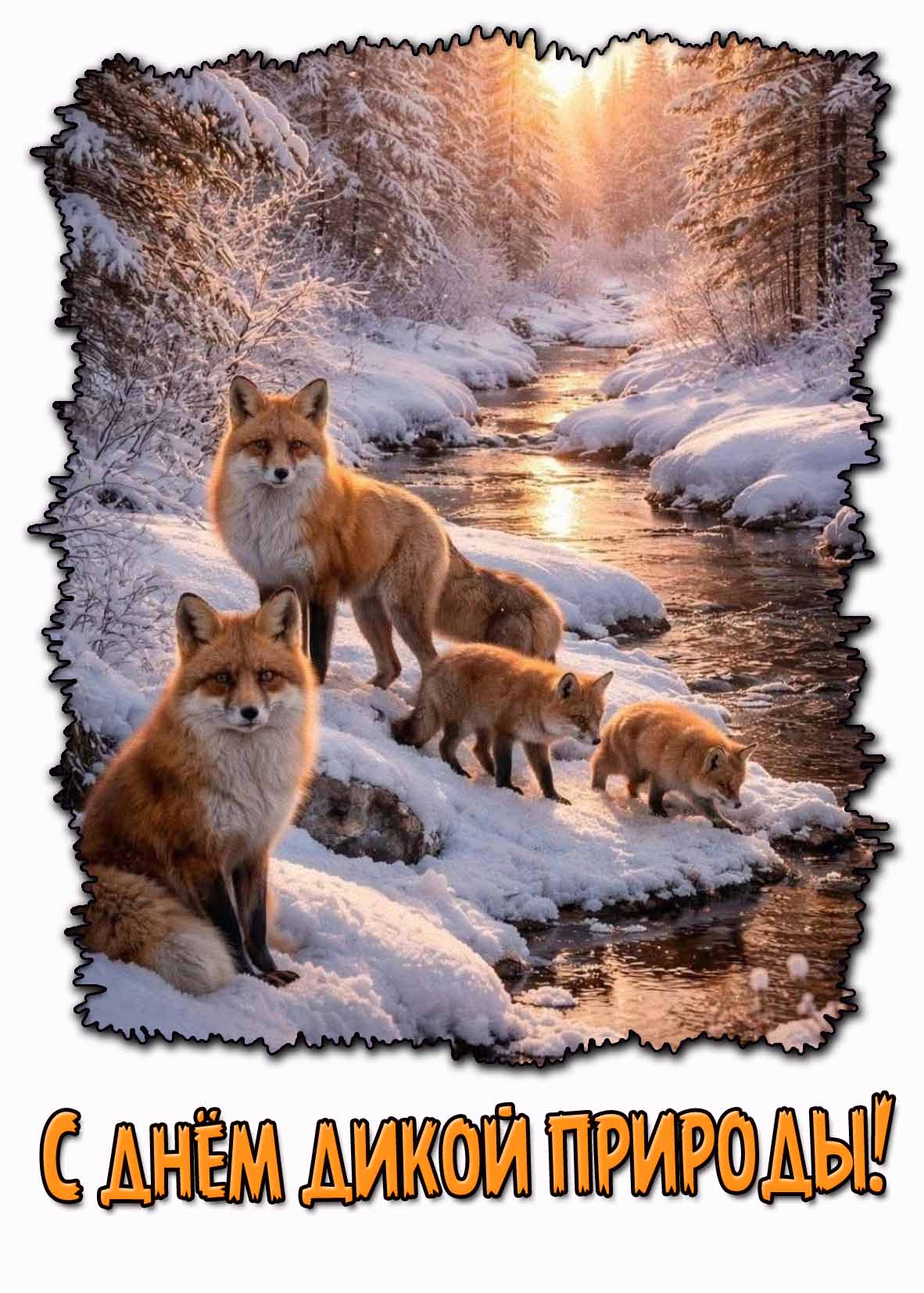 Весенне-зимняя картинка с днём дикой природы
