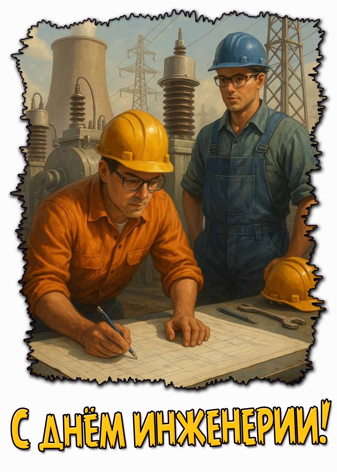 С днём инженерии! - открытка для мужчины
