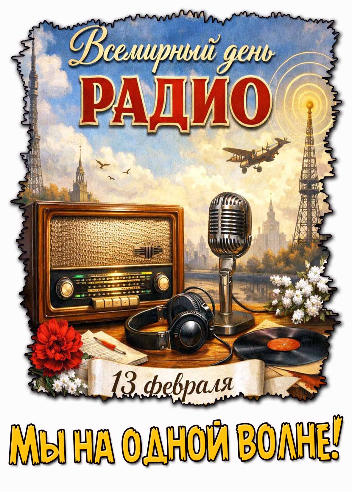 Картинка "13 февраля - Всемирный день радио! Мы на одной волне!"