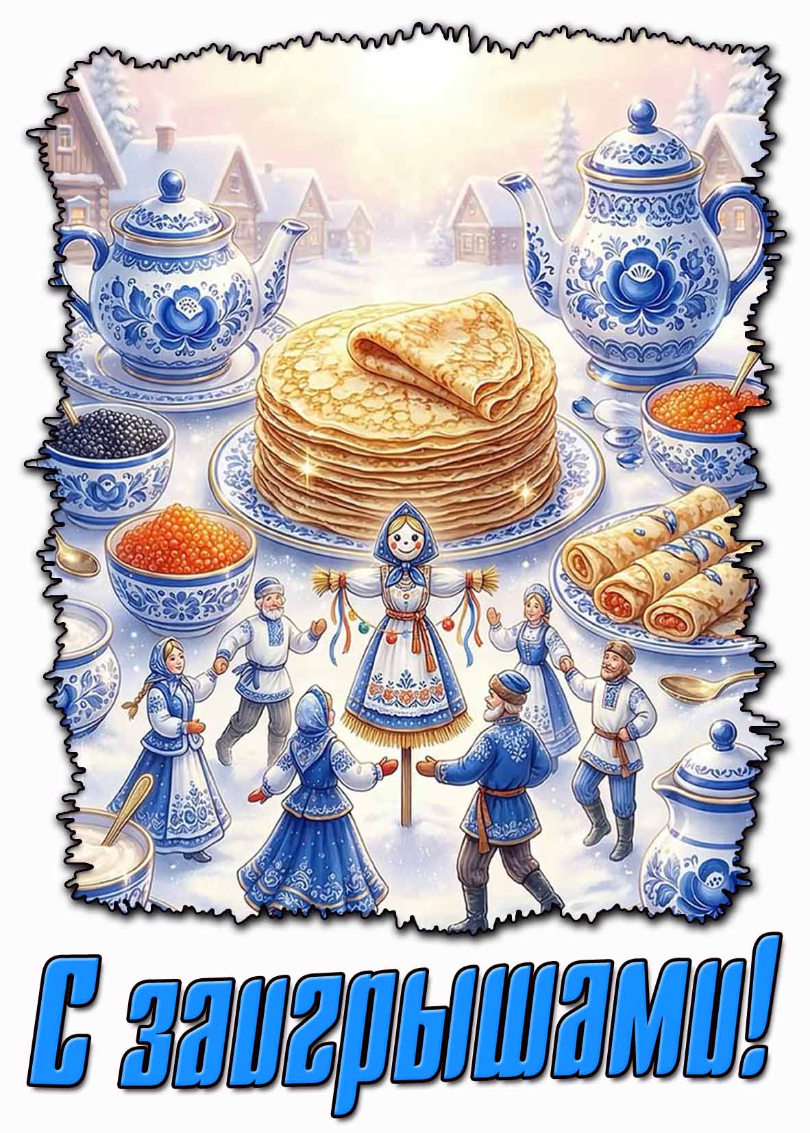 Красивая открытка с заигрышами