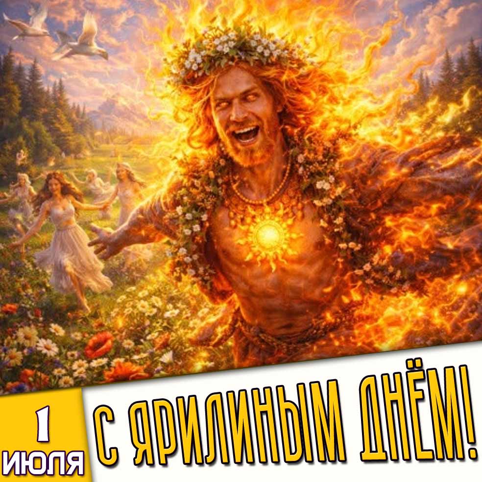 Открытка 1 Июля - С Ярилиным днём!
