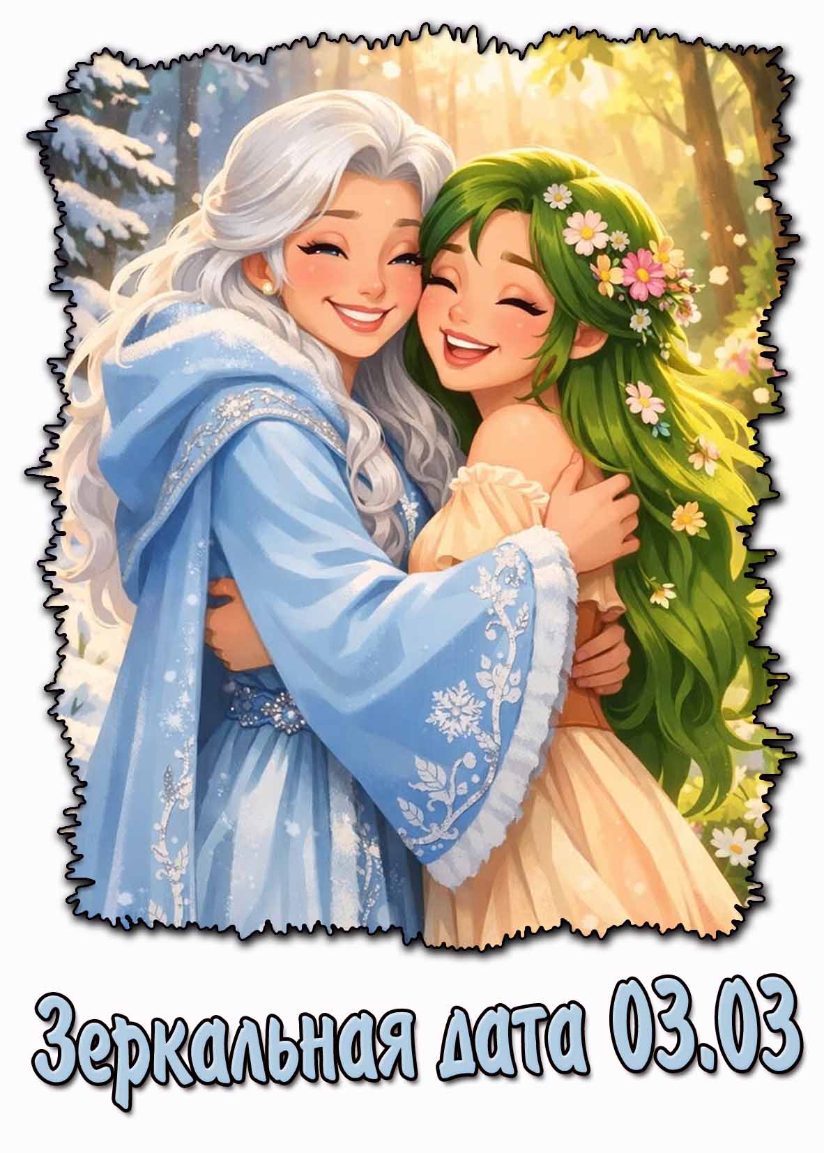 Открытка на зеркальную дату 03.03