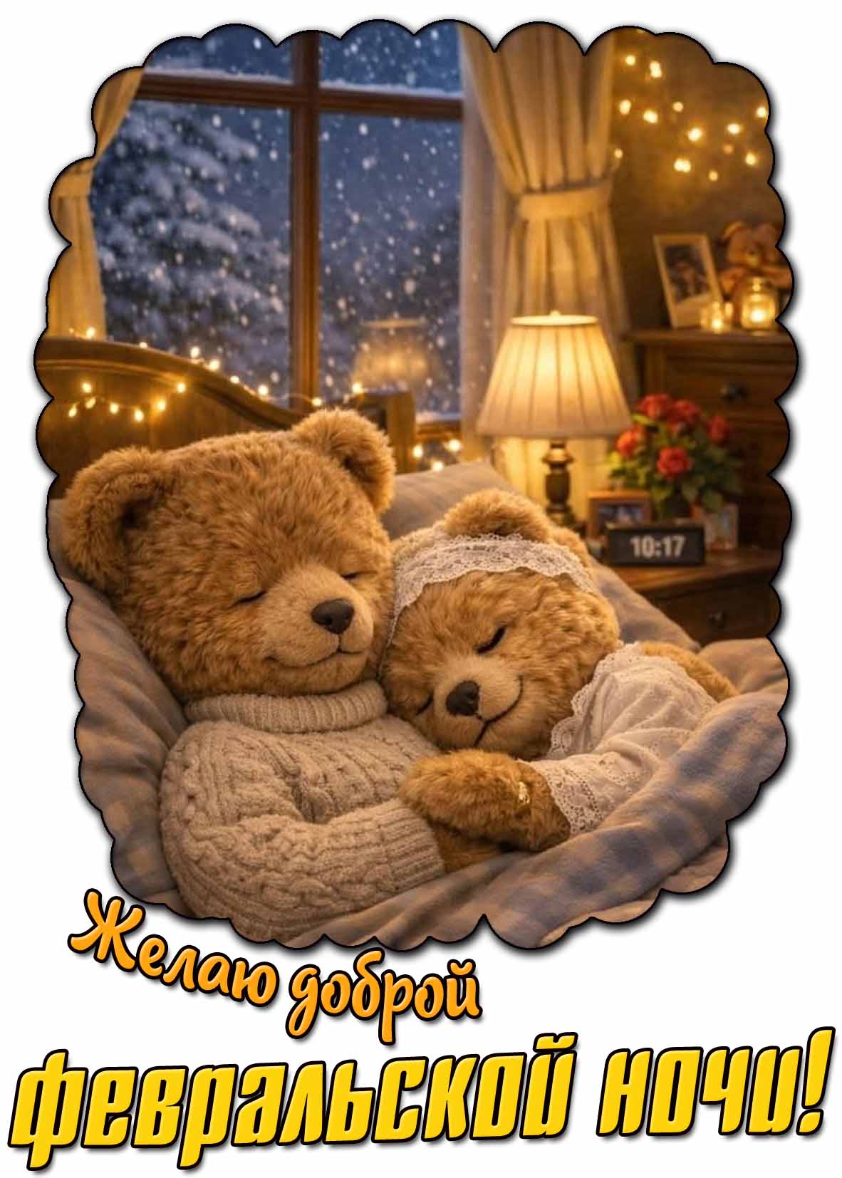 Картинка "Желаю доброй февральской ночи!"
