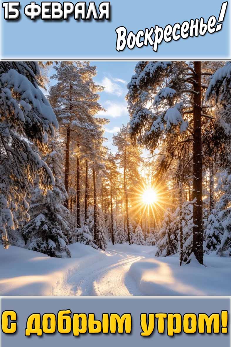 Картинка "15 февраля воскресенье! С добрым утром!"
