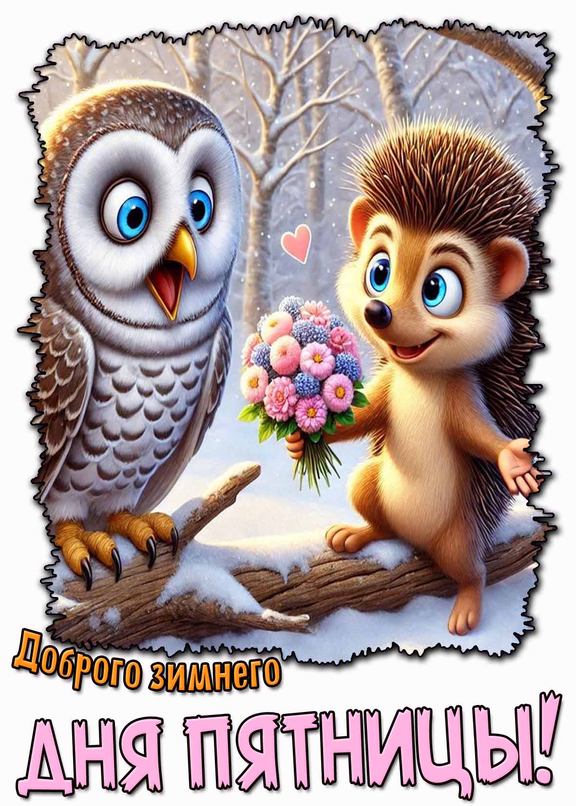 Прикольная картинка доброго зимнего дня пятницы