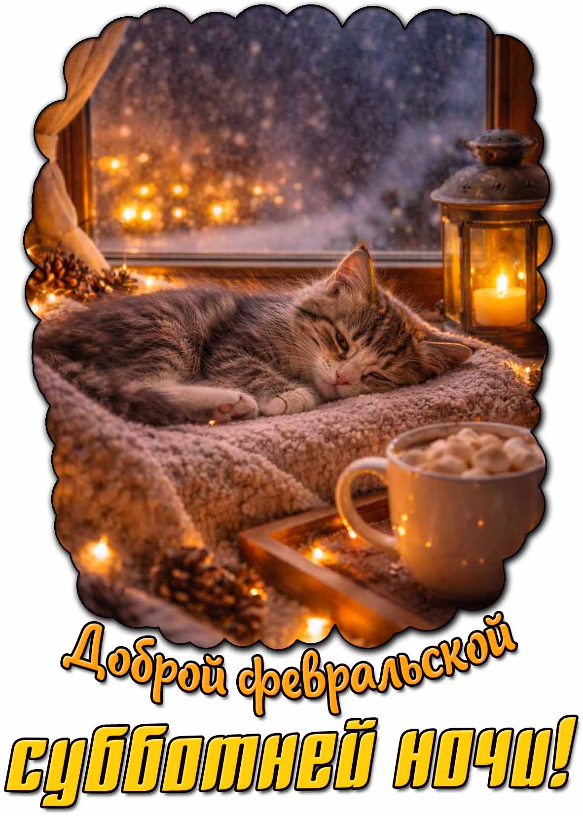 Картинка доброй февральской субботней ночи