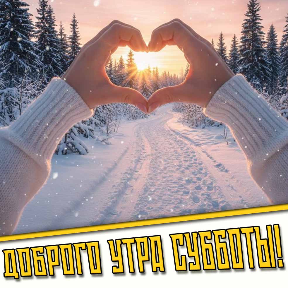 Доброго утра субботы! - зимняя открытка для любимого