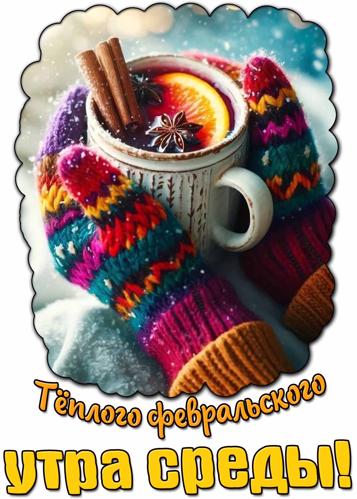 Картинка тёплого февральского утра среды