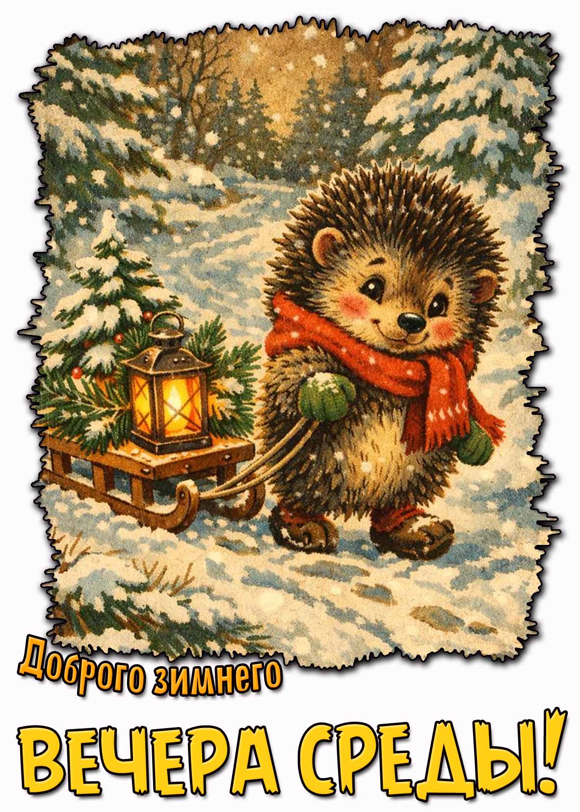 Красивая картинка доброго зимнего вечера среды