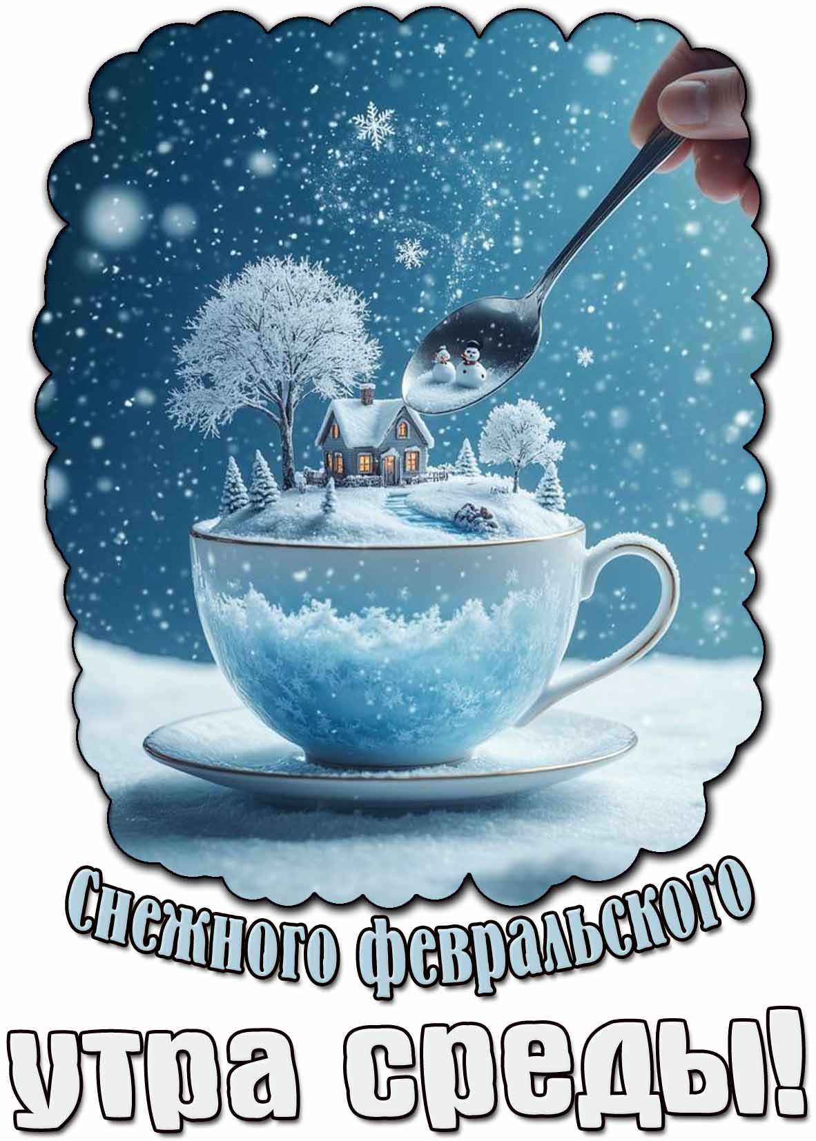 Картинка снежного февральского утра среды