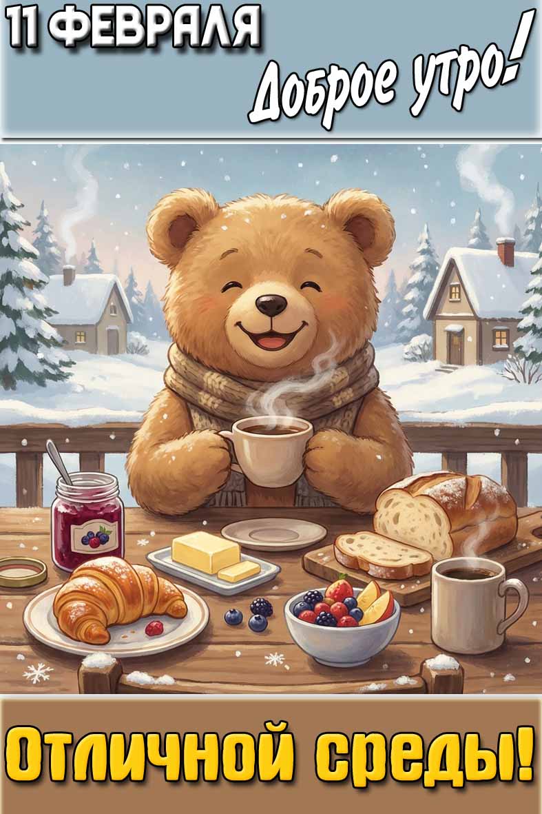 Картинка "11 февраля доброе утро! Отличной среды!"