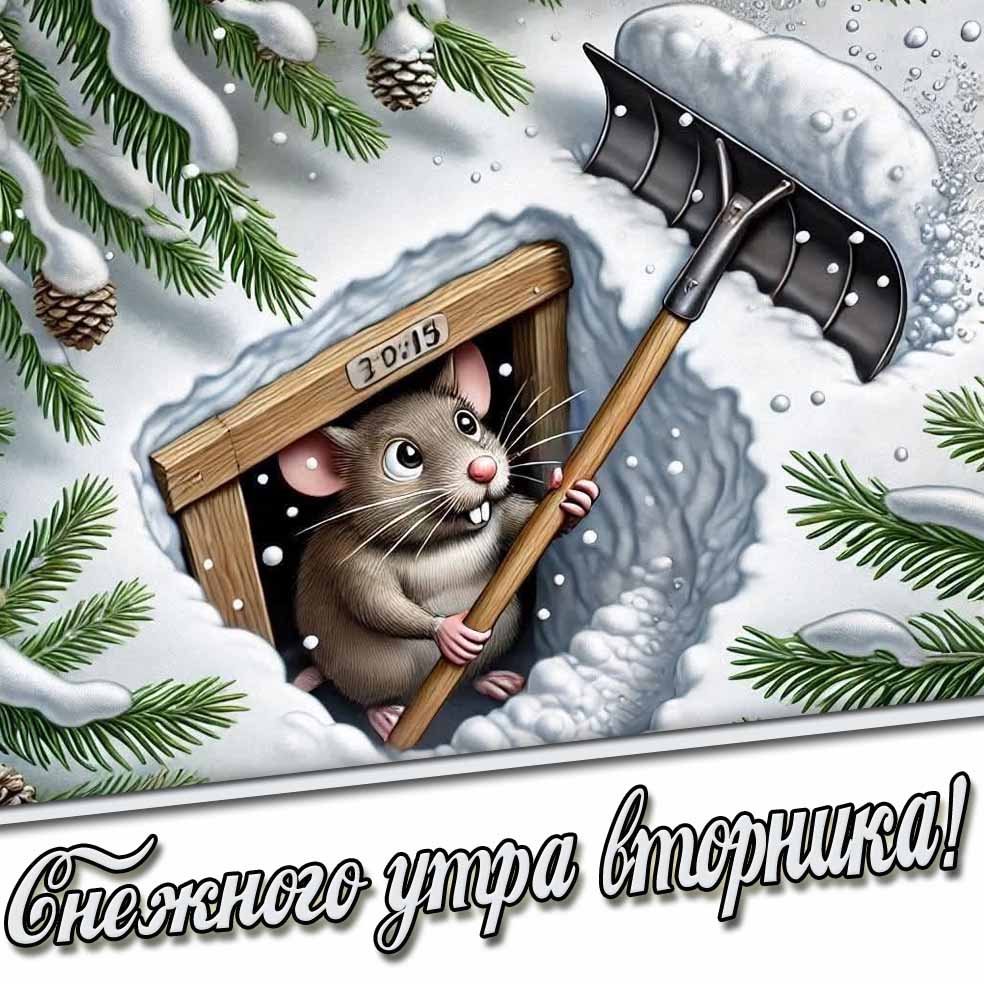 Смешная картинка "Снежного утра вторника!"