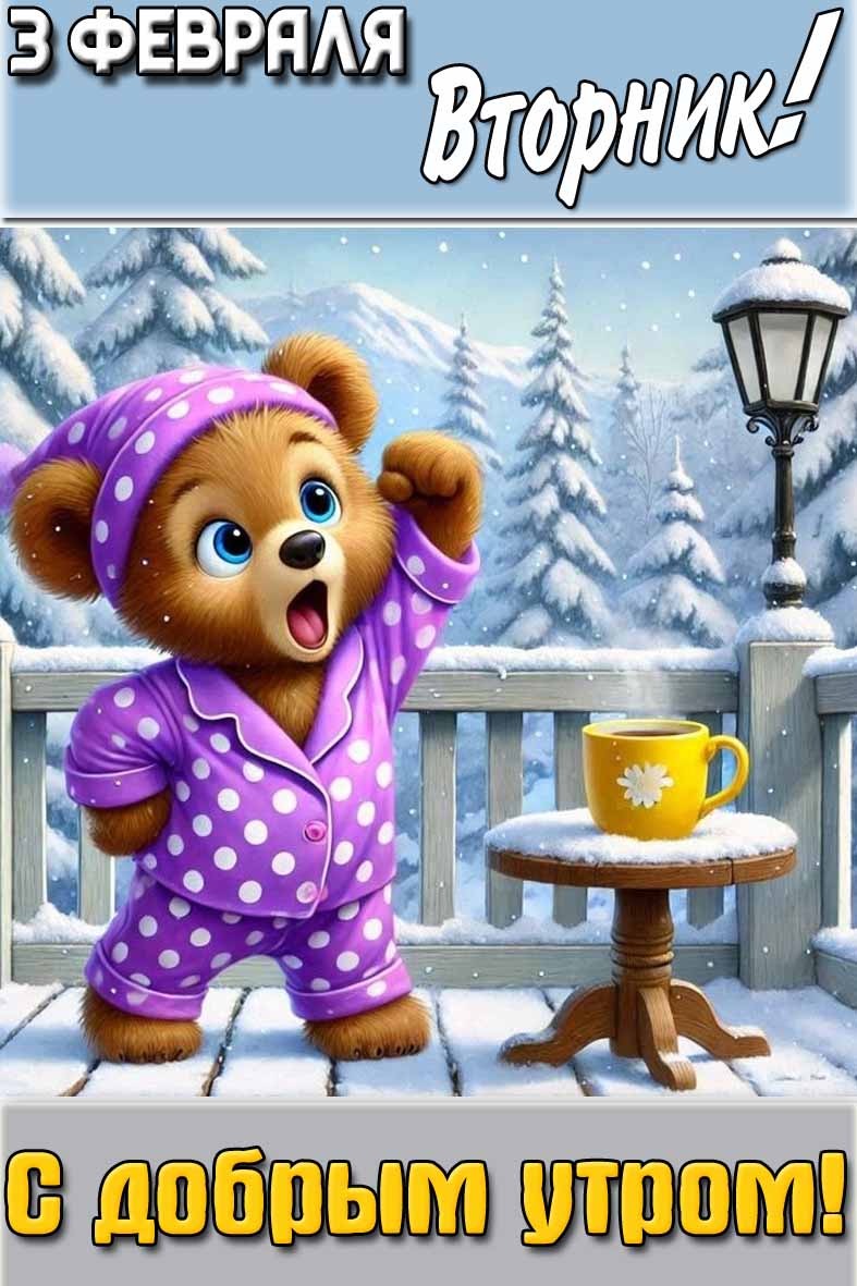 Картинка "3 февраля вторник! С добрым утром!"