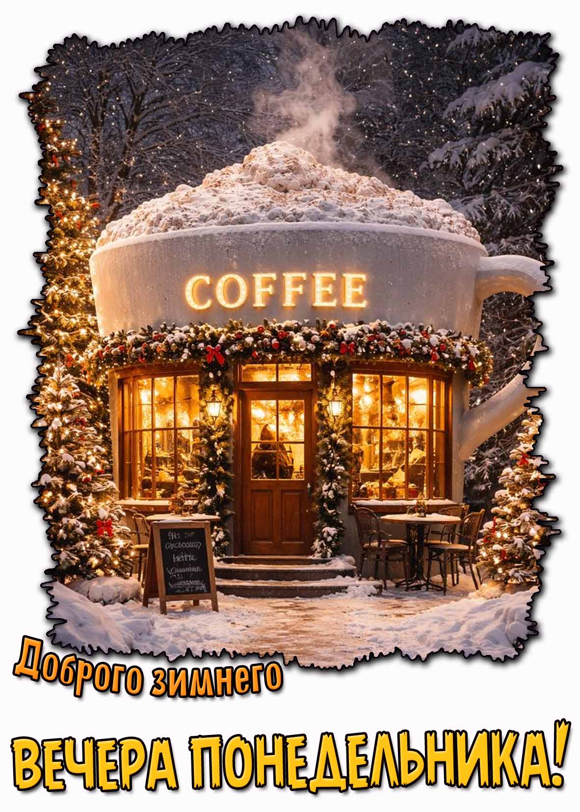 Доброго зимнего вечера понедельника! - картинка с кофейной